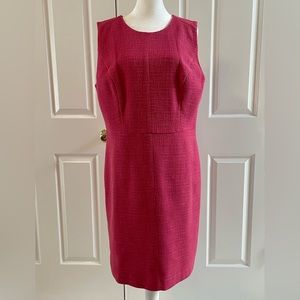 Ann Taylor Pink Tweed Sleeveless Sheath Dress - Size 14